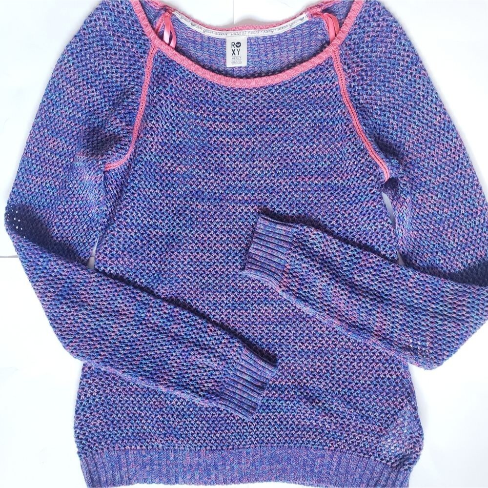 ROXY Purple/Pink Big Knit Sweater - Medium -